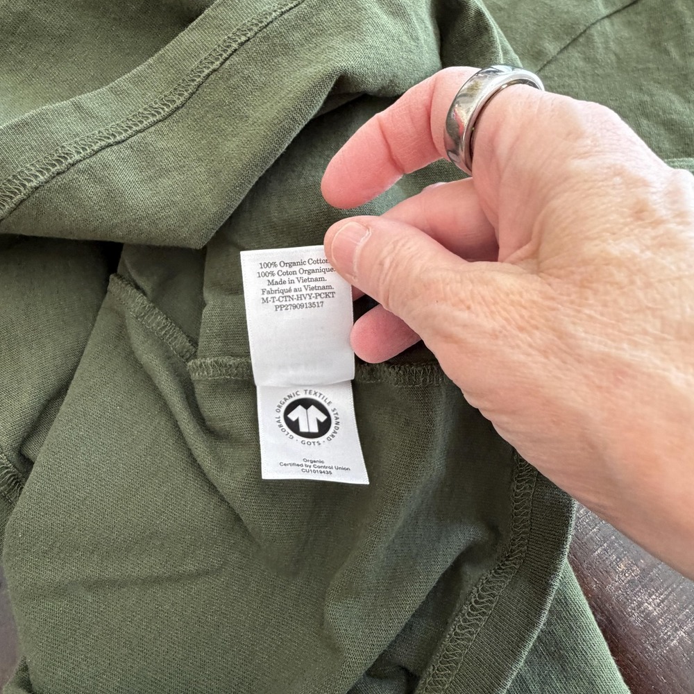 Everlane Pocket T Shirt Top Mens M Green Organic Cotton Crewneck Classic Soft - Picture 7 of 8
